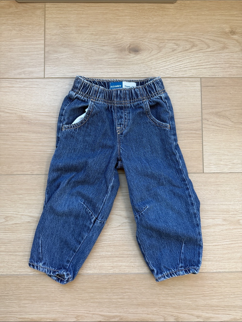 Old Navy Navy Blue Elastic Waist Denim Pants for Kids